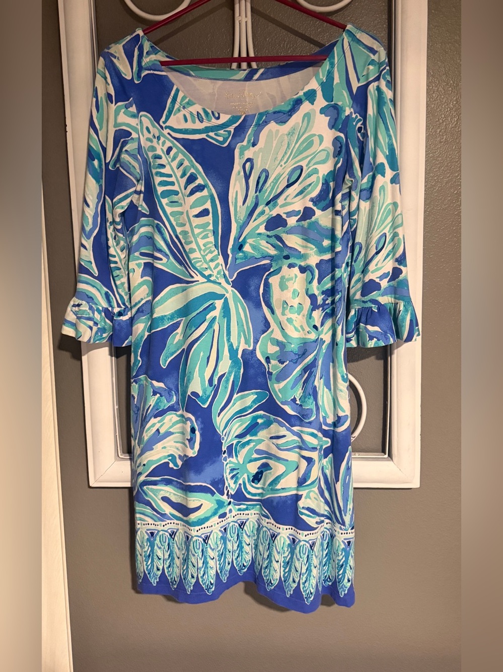 Lilly Pulitzer Aqua and Blue Printed Dress
